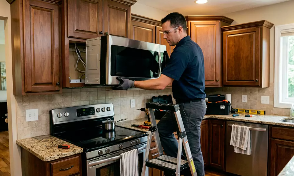 Microwave Installation in Lowell, MA