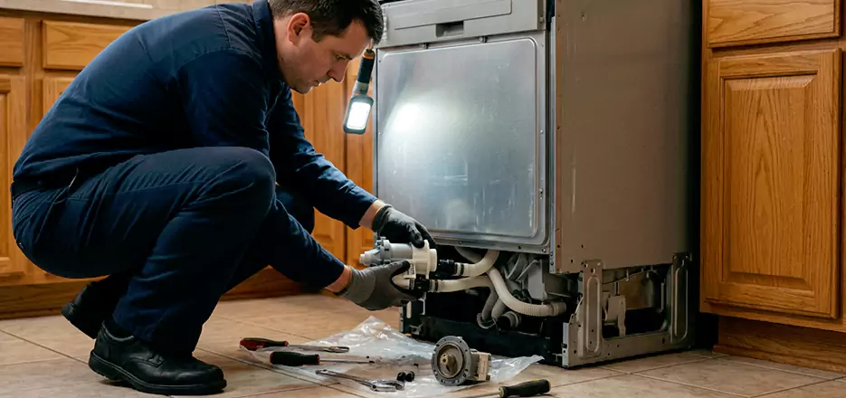 Dishwasher Drain Hose Repair in Lowell