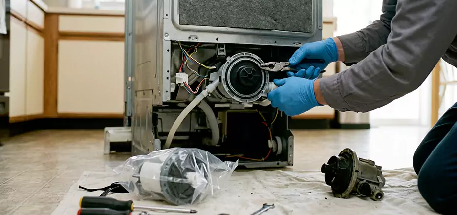 Dishwasher Motor Pump Replacement in Lowell