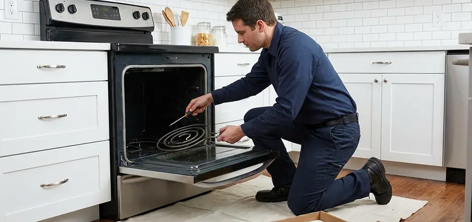 Oven Lower Heating Element Replacement in Lowell
